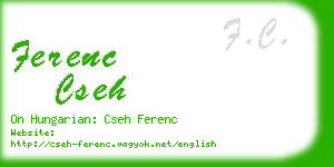 ferenc cseh business card